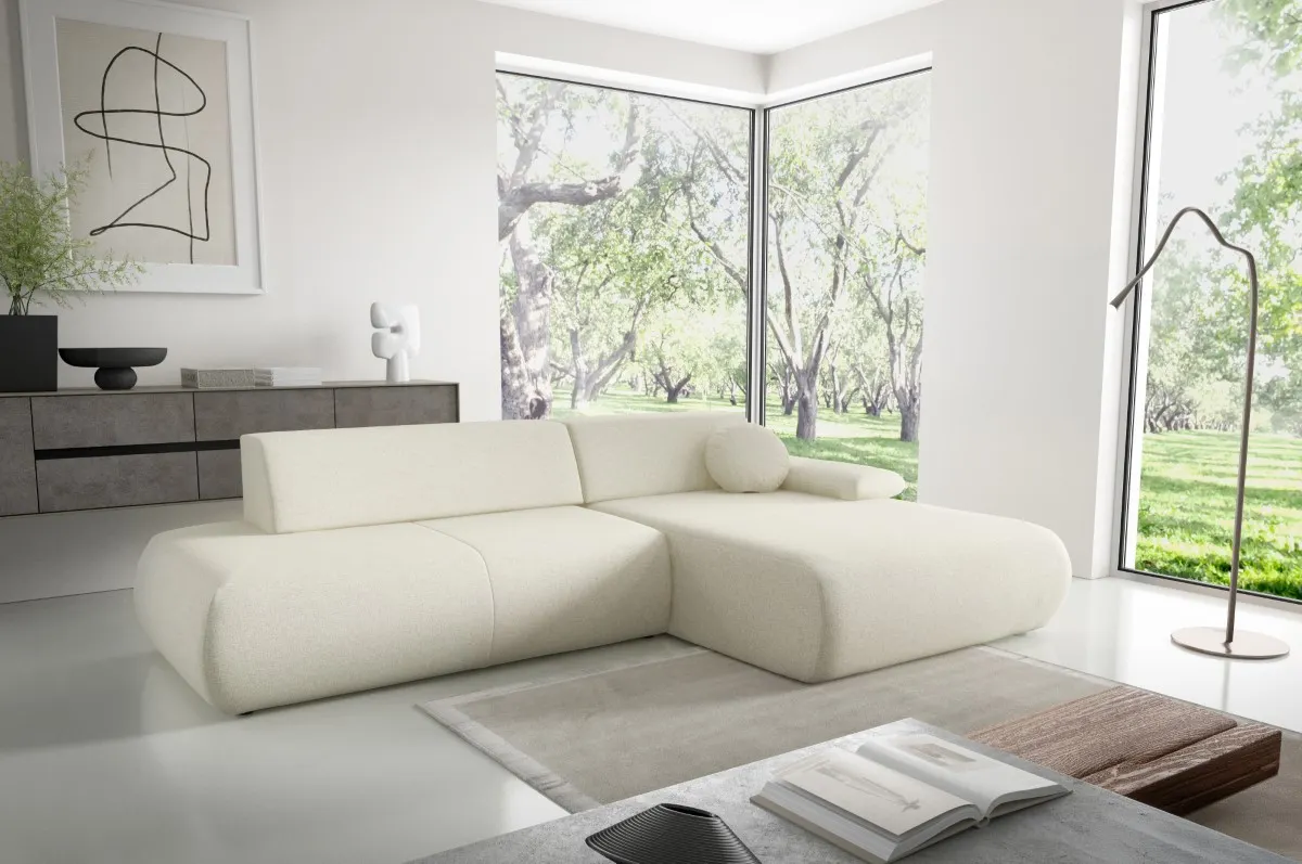 Narożnik rozkładany z pojemnikiem PUENTE 286 cm prawostronny kremowy - PUENTE_NAR_PUENTE03_P