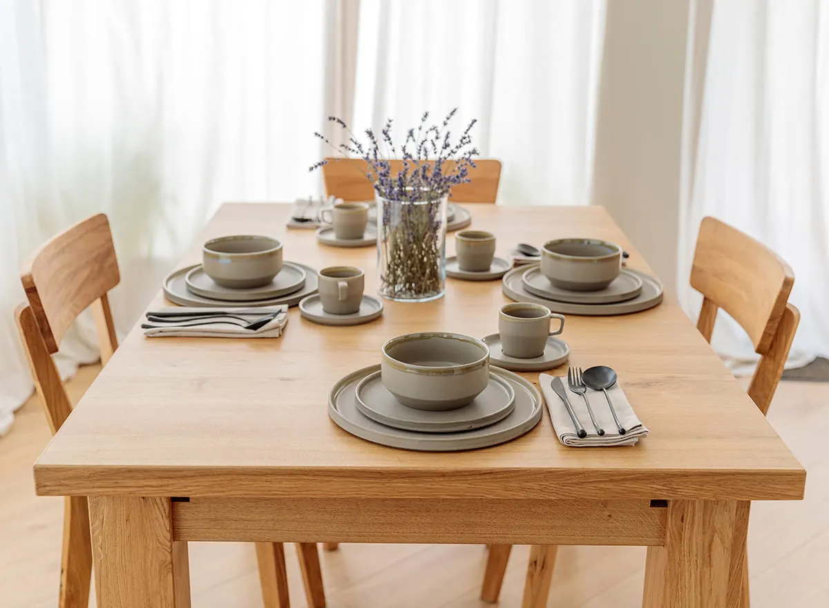 Rozkładany stół dębowy LANCIANO 90x160-250 dąb naturalny olejowany - LANCIANO160X90