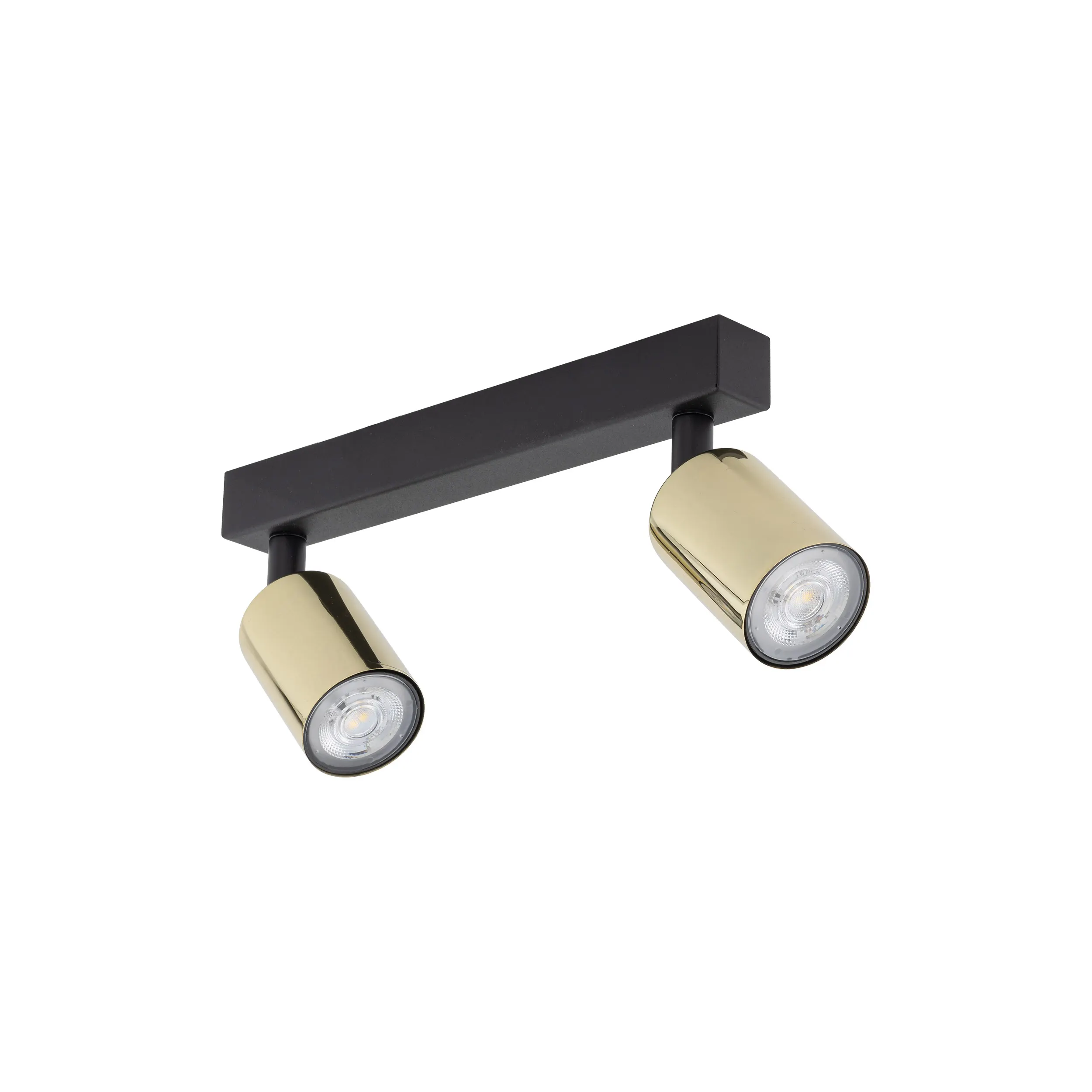 Lampa sufitowa TOP czarna złota na listwie regulowana 39x19x15cm