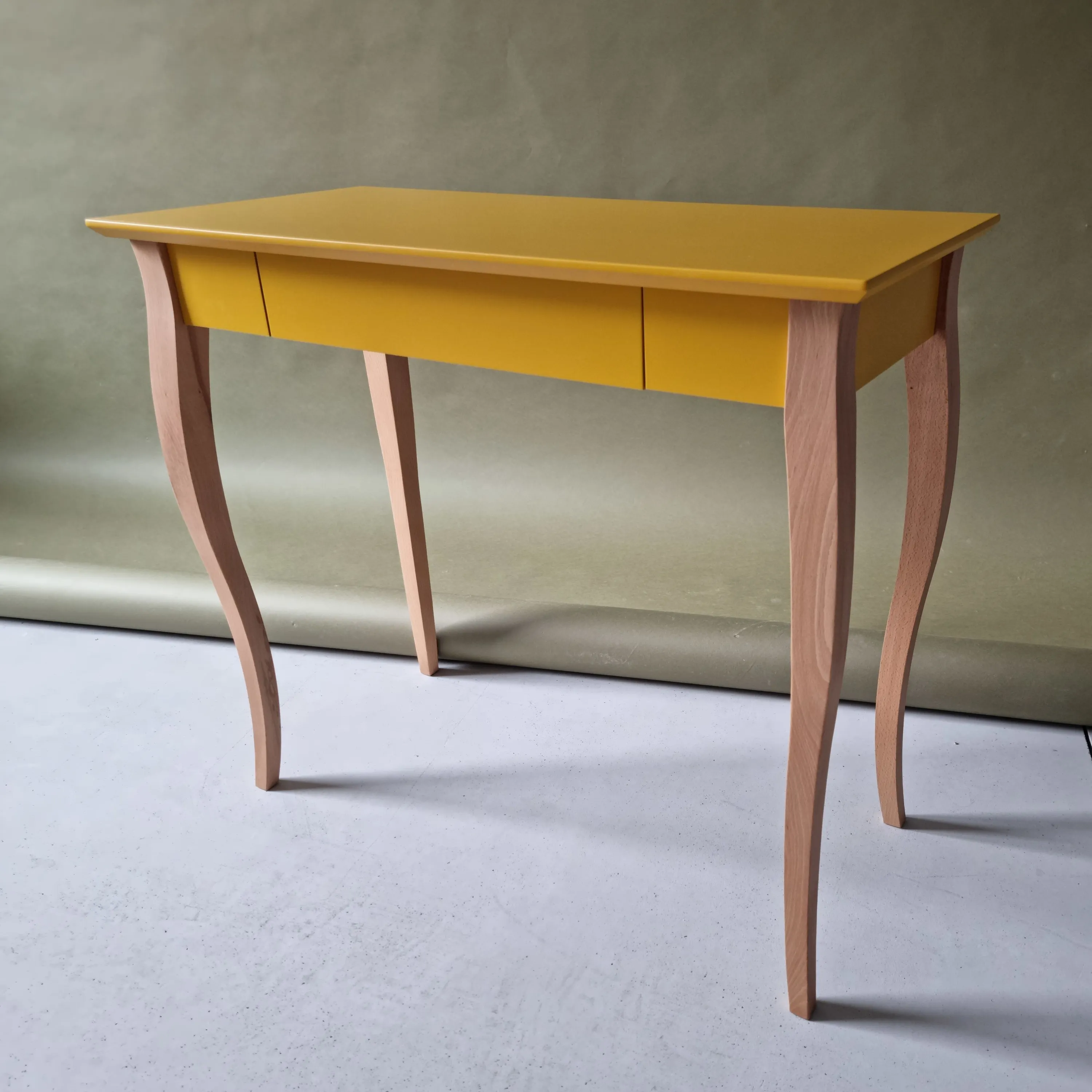 Biurko z szufladą LILLO 85x40 czerwony blat/czarne drewniane nogi - RAGABAWDLIL212B