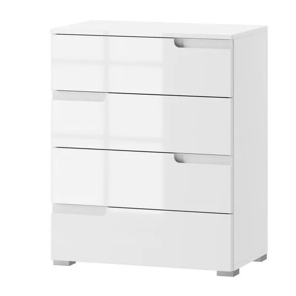 Komoda SELENE 4 z szufladami biały połysk 80x65x40cm