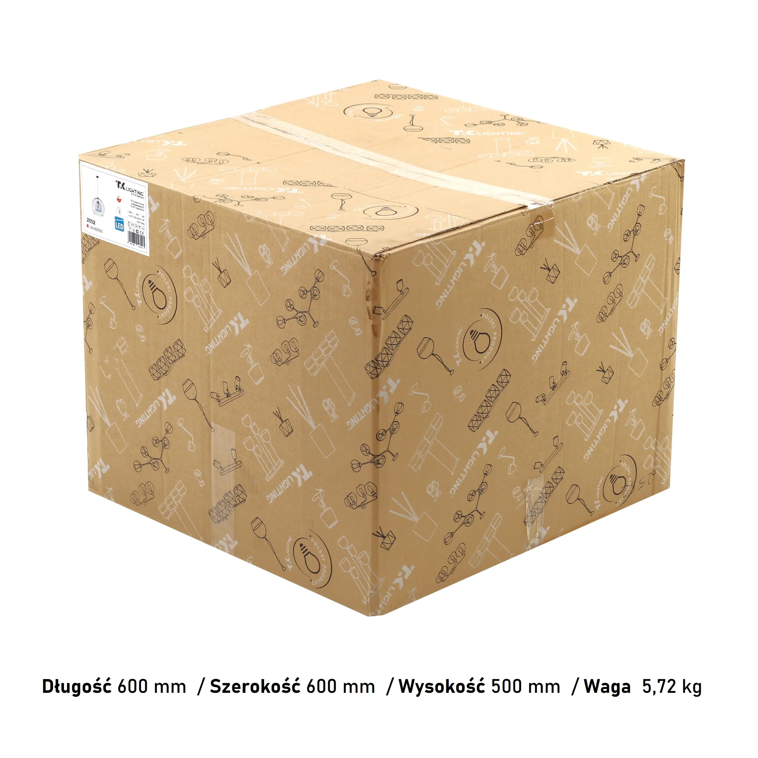 Lampa wisząca UNIVERSO czarna z szarym transparentnym okrągłym kloszem 190x50cm - TK_2552