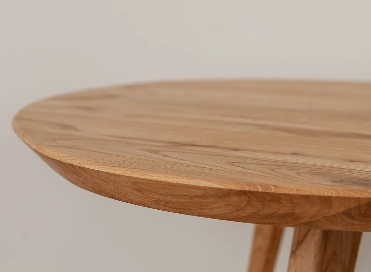Stolik kawowy dębowy okrągły 90 cm Orbetello - dąb olejowany - 3SORB57