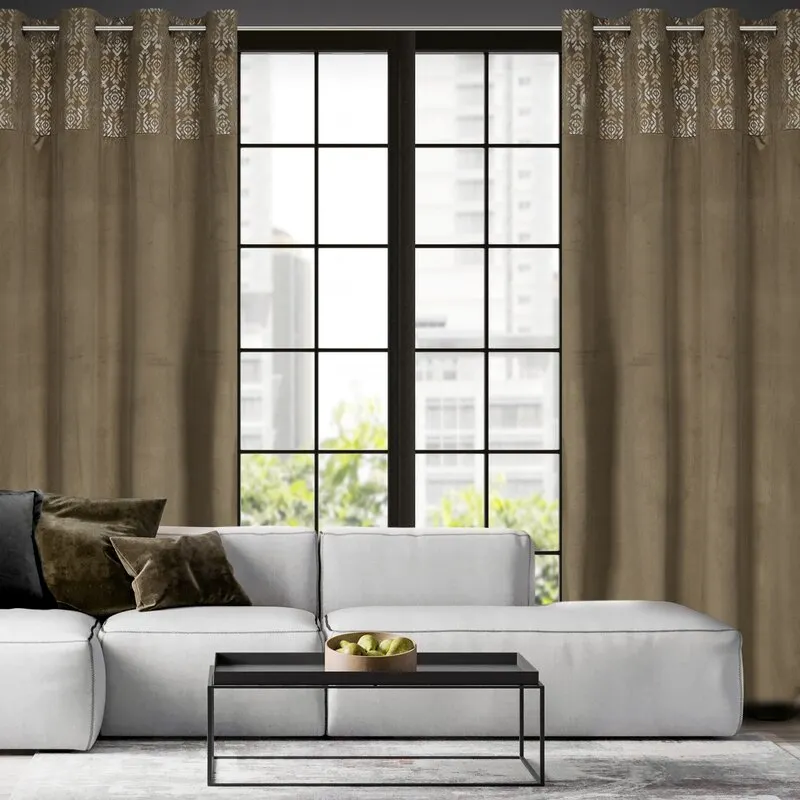 ZASŁONA GOTOWA LIZA 140 X 250 CM JASNOBRĄZOWY - EU_402174