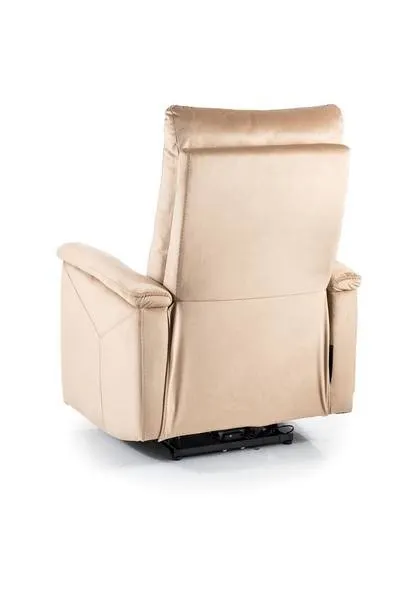 Fotel rozkładany NEPTUN M (funkcja masażui podgrzewania) VELVET beżowy BLUVEL 28 - NEPTUNMVBE