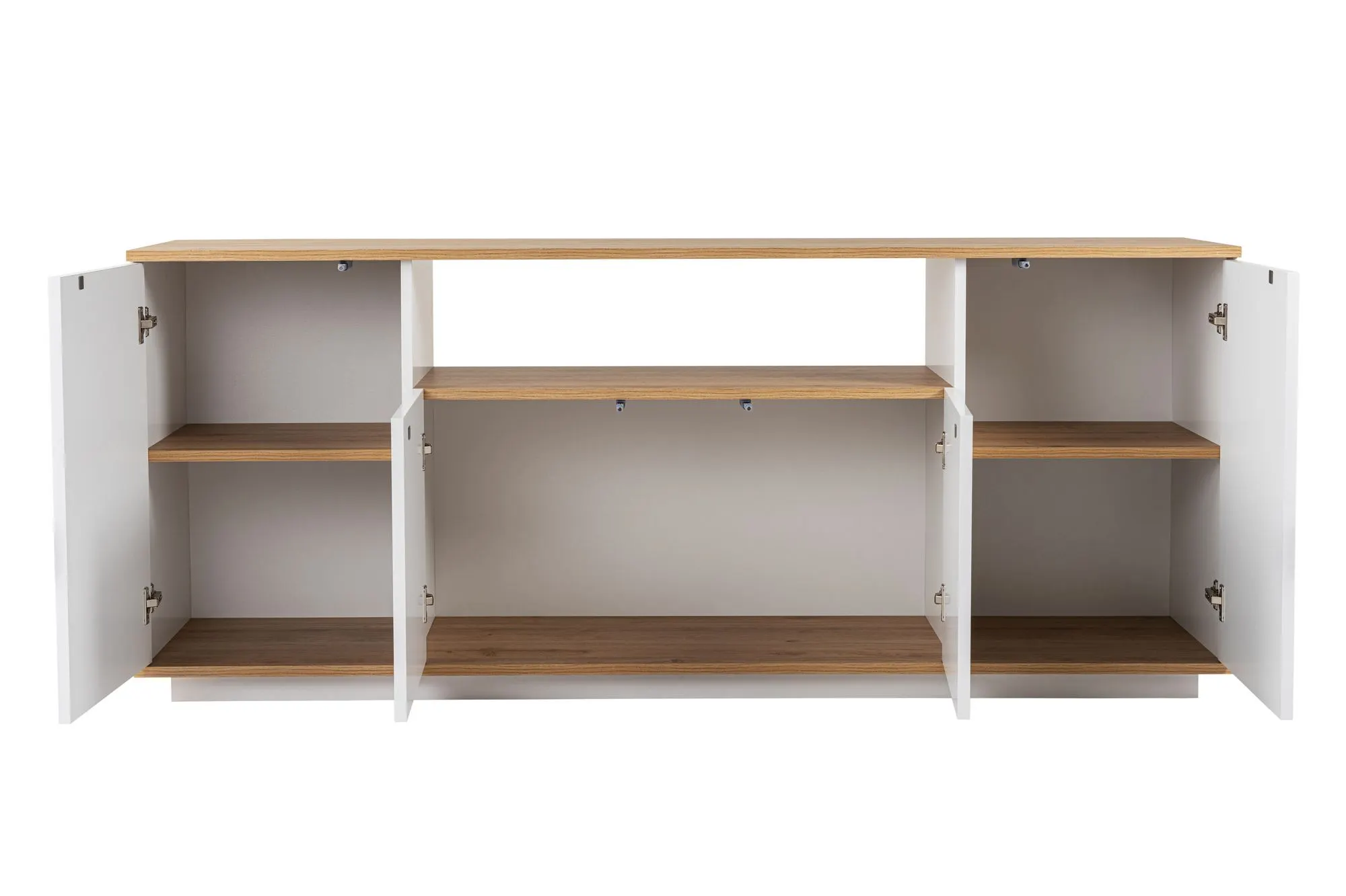 Komoda 4-drzwiowa z wnęką ARISTA 180 cm biały dąb - ASI_353NRD1206