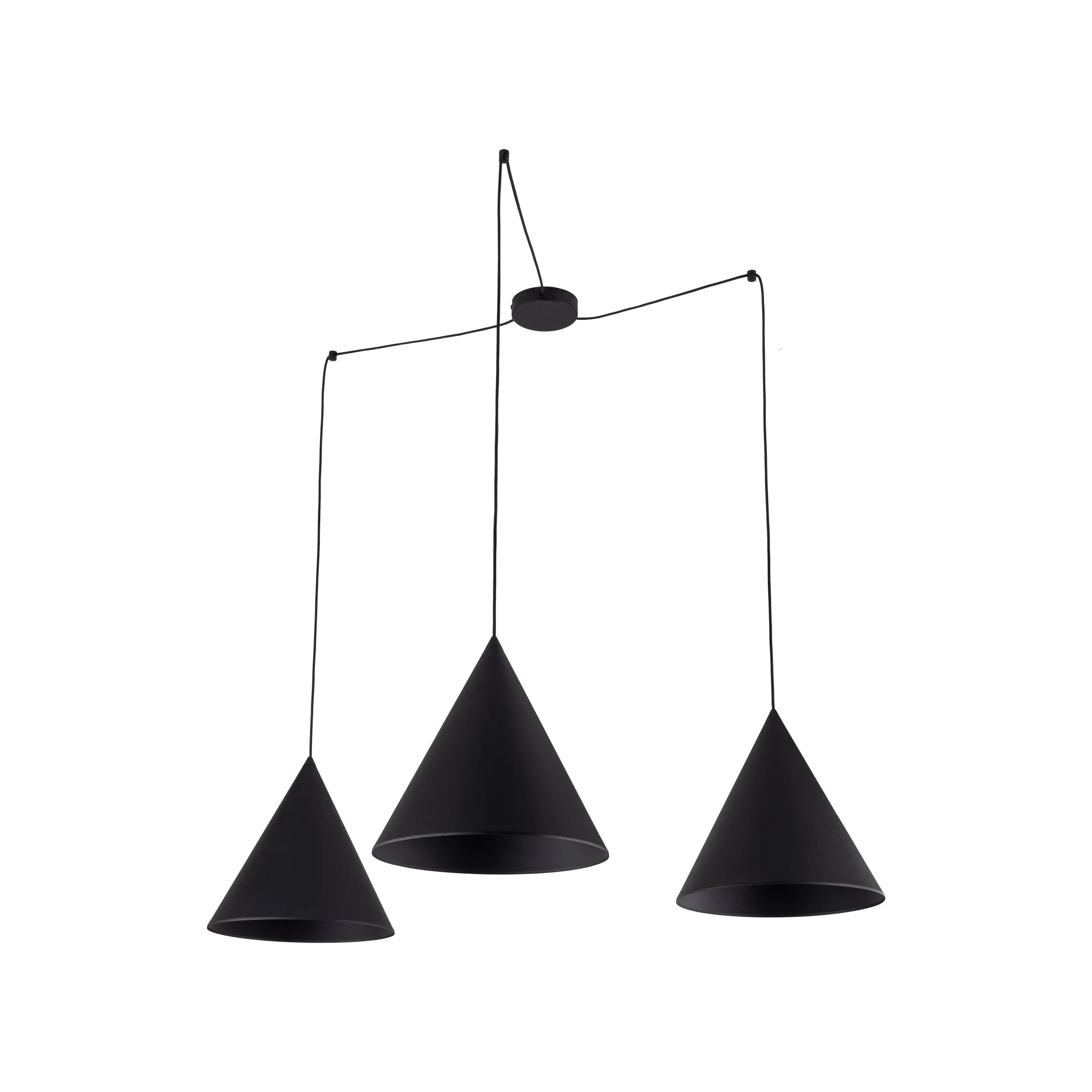 Lampa wisząca CONO czarna z dodatkowymi podwieszeniami 400x200cm