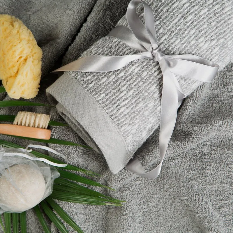 KOMPLET RĘCZNIKÓW 2 50X90 CM, 70X140 CM STALOWY - EU_403538