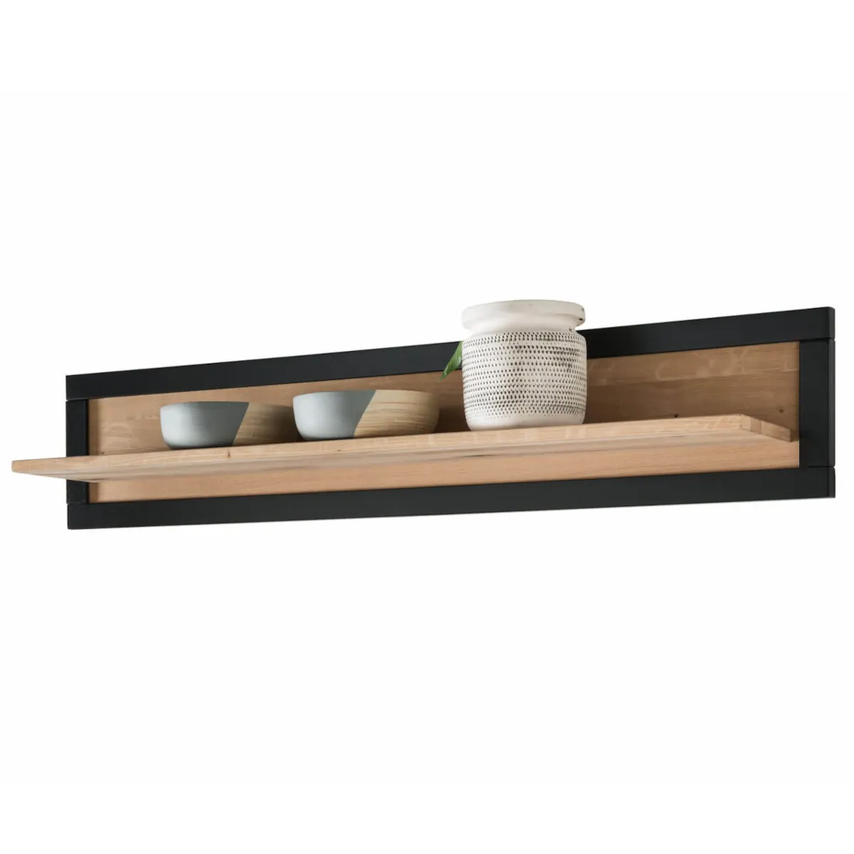 Półka wisząca dębowa HALLOW 120 dąb olejowany, czarny