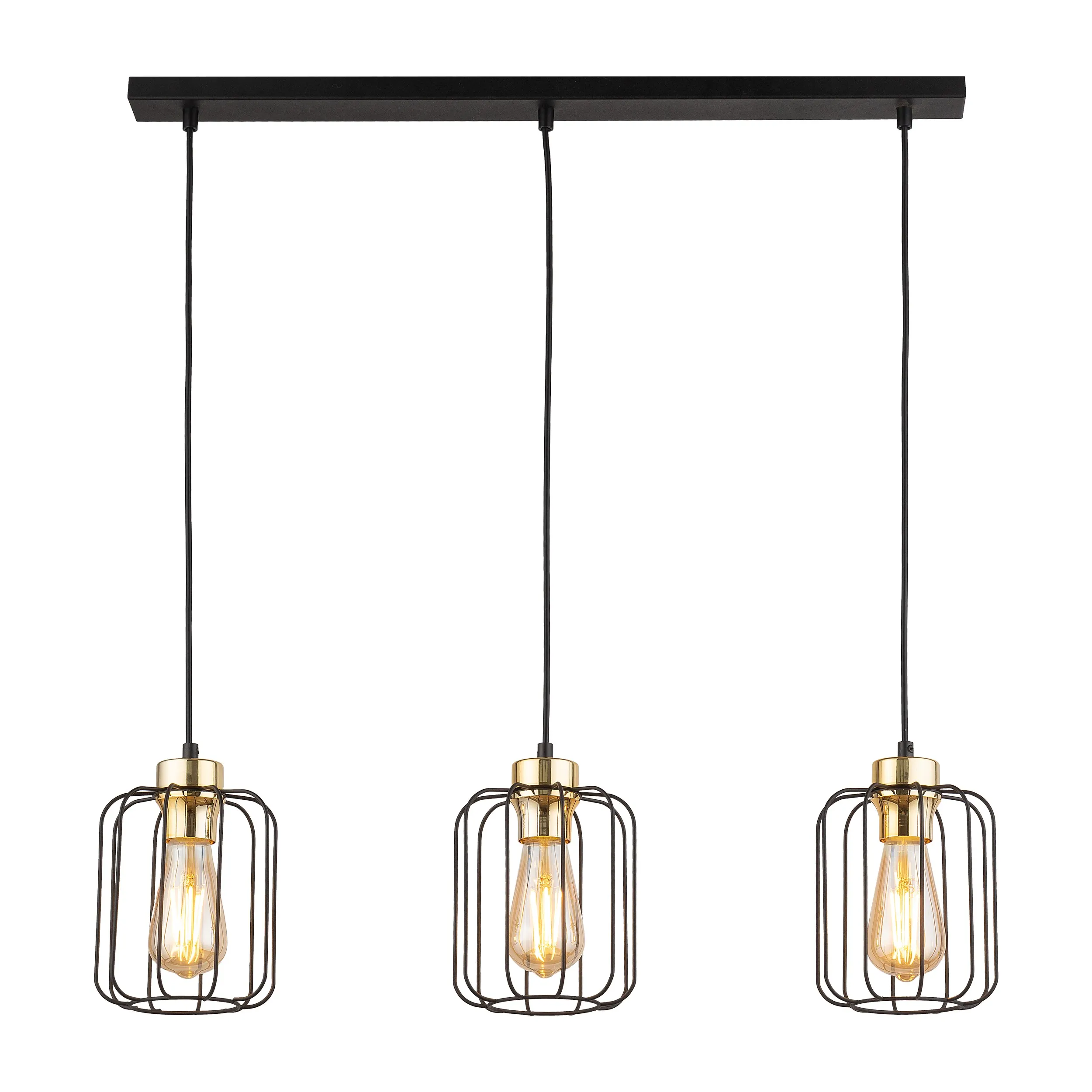 Lampa wisząca GALAXY czarna ze złotym elementem 158x15cm - TK_4714