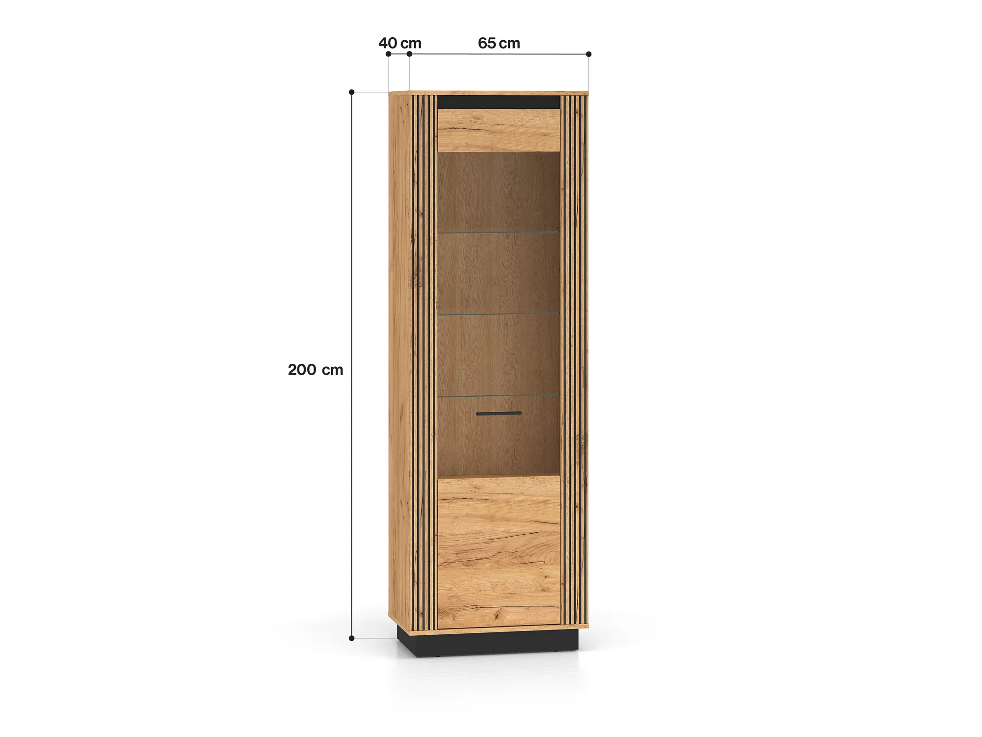 Witryna 1-drzwiowa URSO 04 craft złoty, czarny - 1URSO04-001