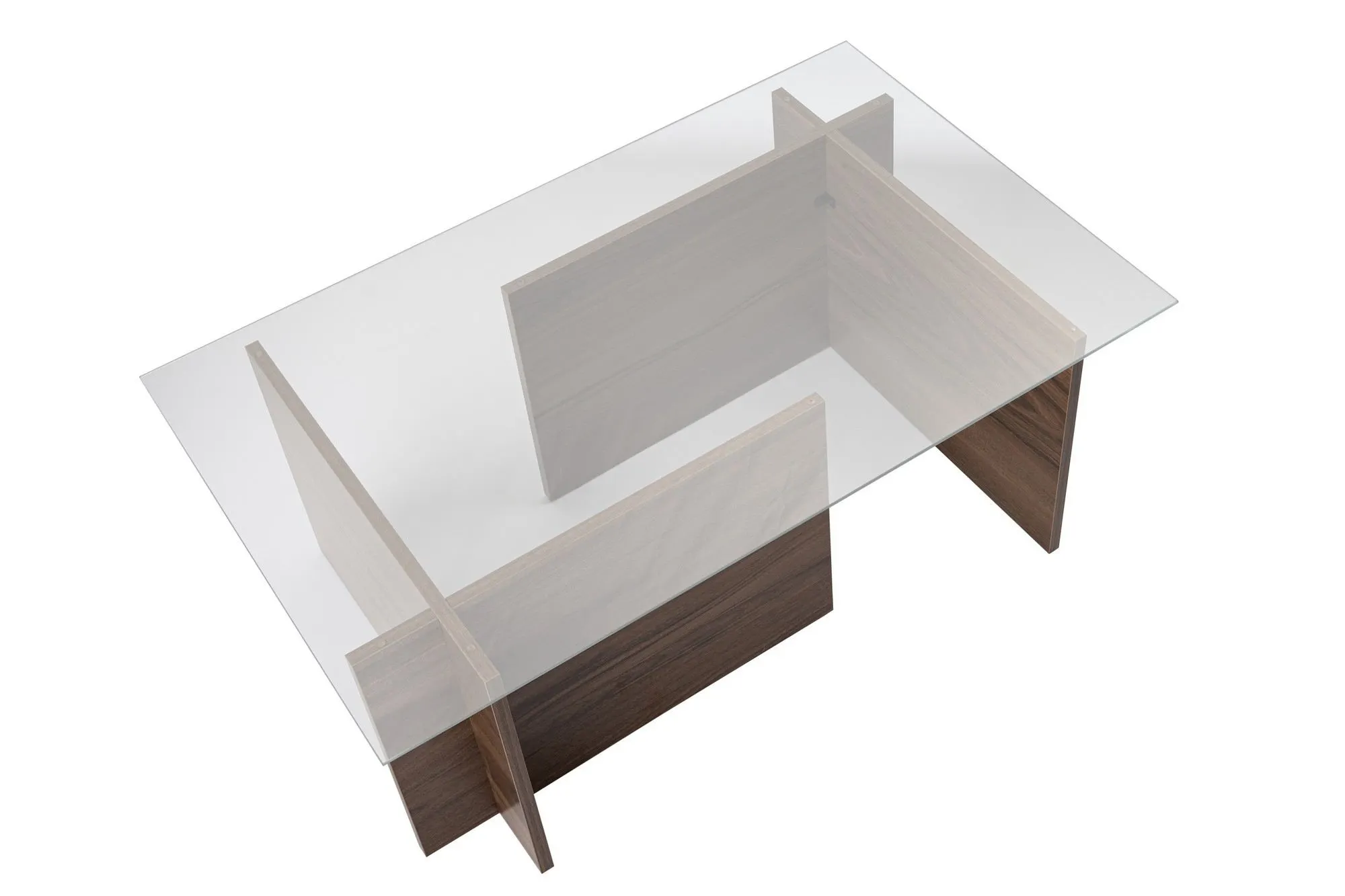Stolik kawowy VETRINO 65x105 cm szkło hartowane orzechowy