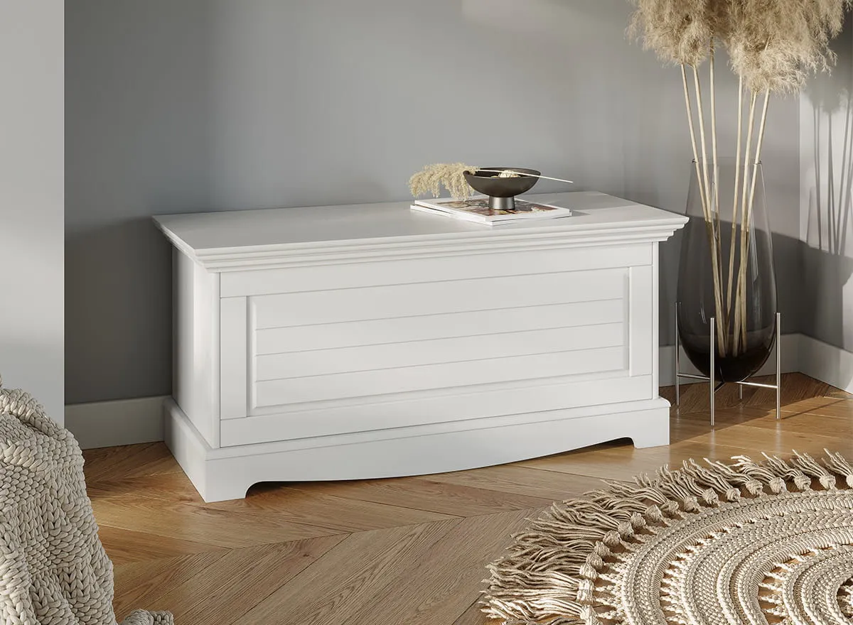 Skrzynia sosnowa BELLUNO ELEGANTE biała - PL038B