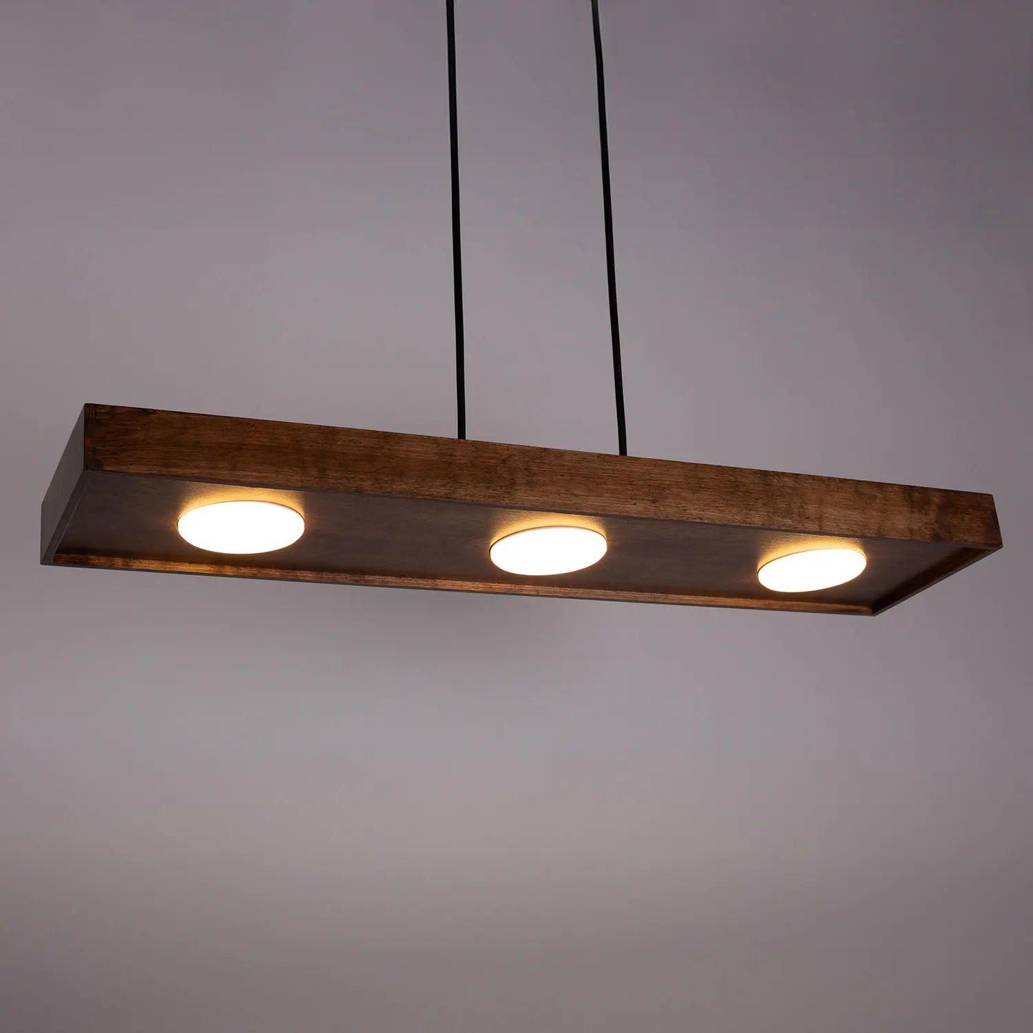 Lampa wisząca SOUL 3 brązowa efekt drewna - SI_40918