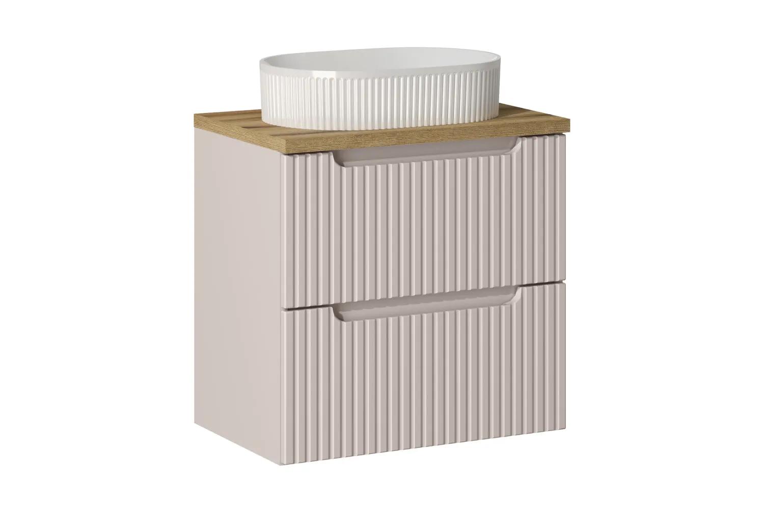 Zestaw meblowy 60cm z blatem i umywalką nablatową Beyond SET-NOC B OAK 60CM S UN BEYOND 5 WH