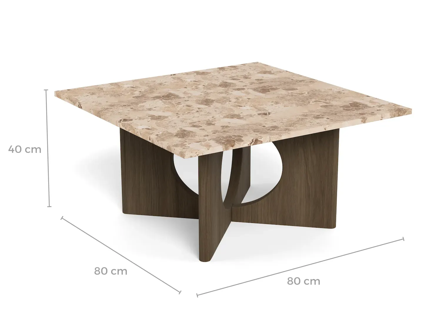 Stolik kawowy FOLEY 80 cm latte mat dąb wędzony - H000025790