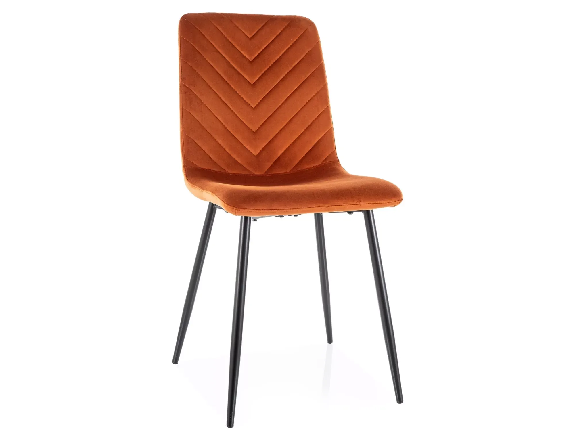 Krzesło tapicerowane DAREN VELVET cynamonowe/czarne nogi