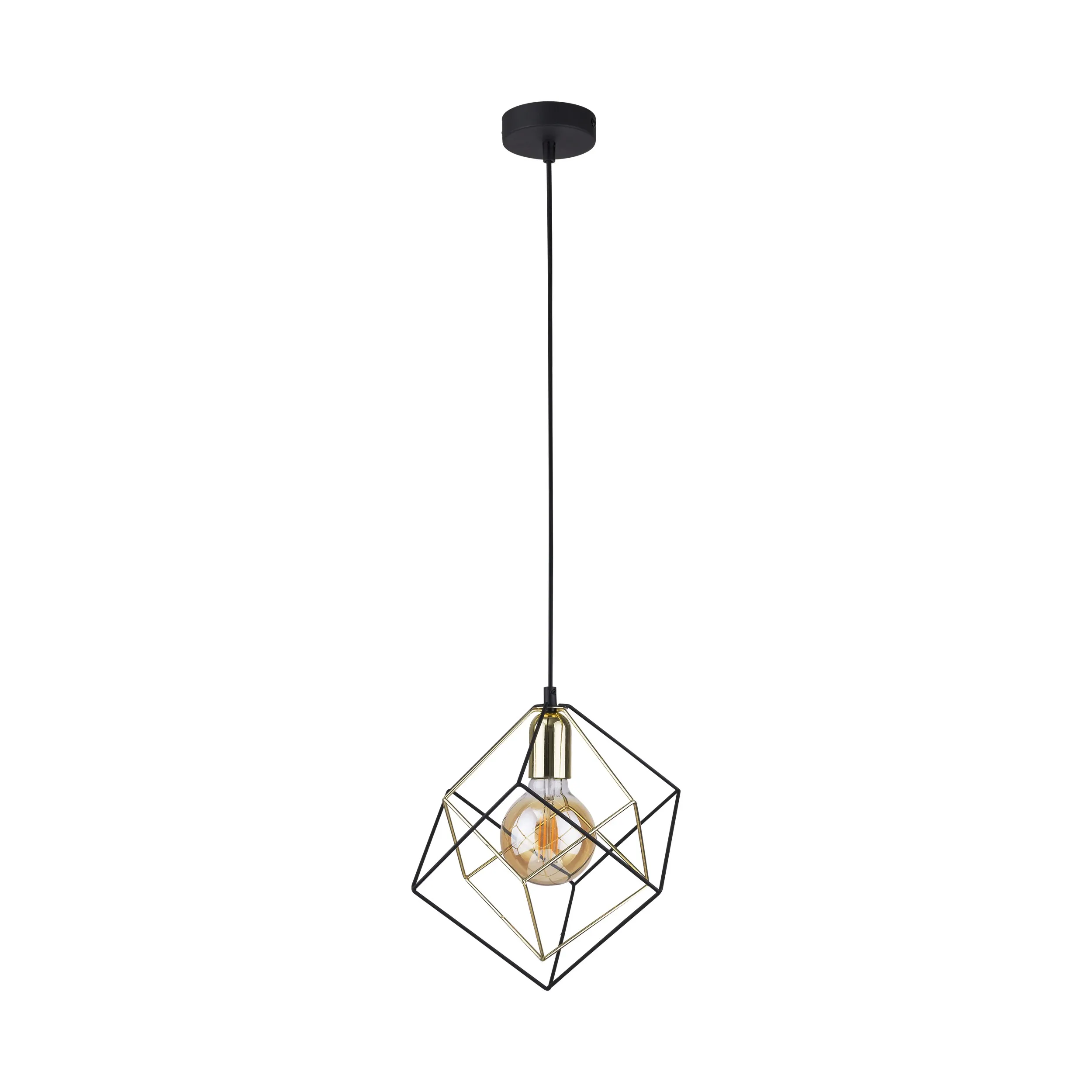 Lampa wisząca ALAMBRE czarna ze złotymi elementami 175x28cm