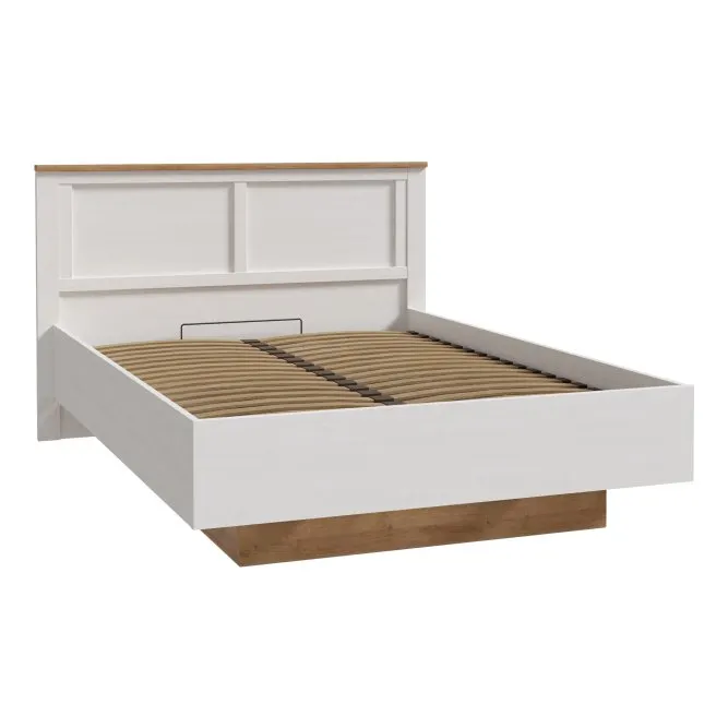 Łóżko ze stelażem CHISBURY 140X200 - dąb riviera, modrzew jasny sibu