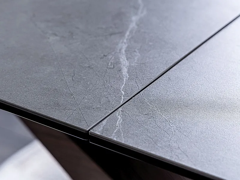 Stół rozkładany DOLCE CERAMIC 95x180(240) szary efekt marmuru stelaż kolor orzech - DOLCESZOR180