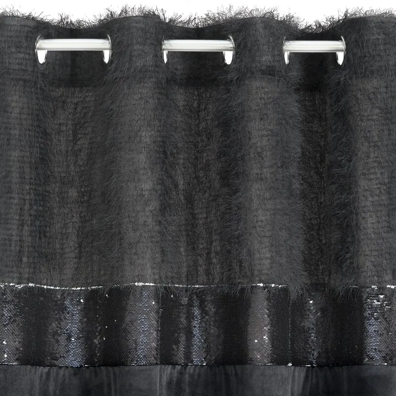 ZASŁONA GOTOWA JASMIN 140 X 250 CM CZARNY - EU_373178