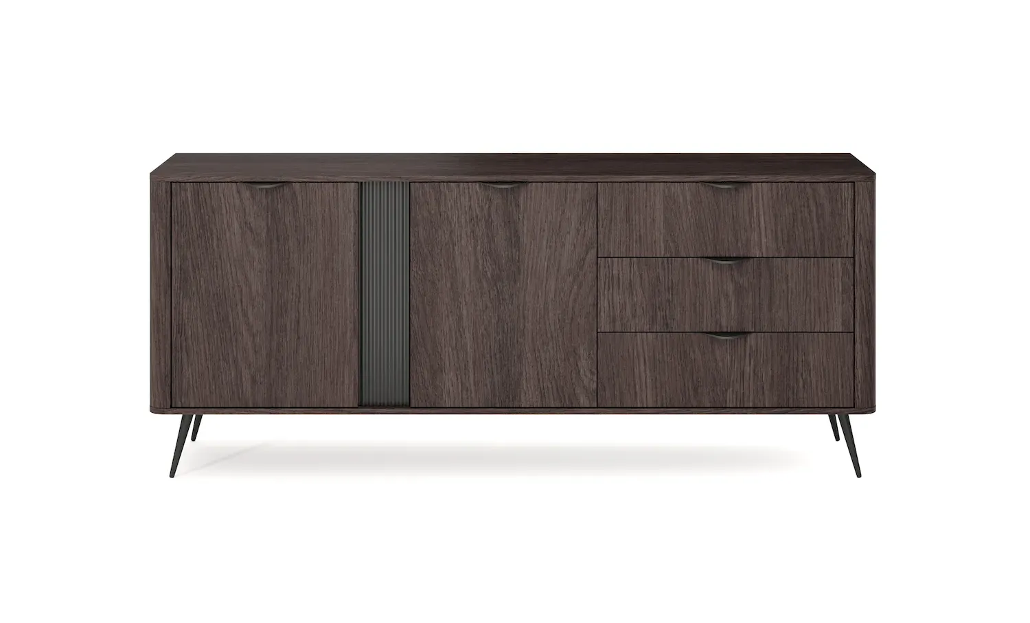 Komoda 2-drzwiowa z 3 szufladami VERIS 195 dąb dunin czarny - LA_VERIS_KOMODA_195_2D3S