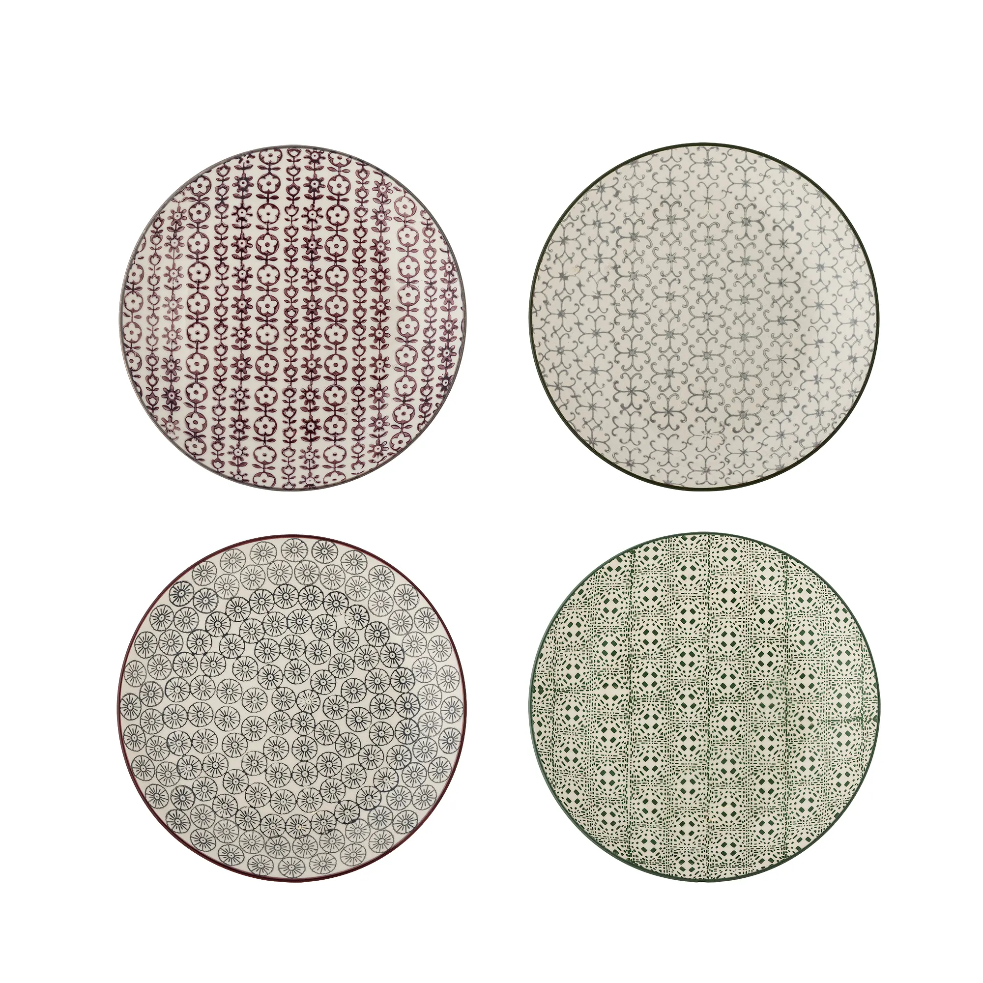 podkładka, talerz, ceramiczny, wzór geometryczny, kolorowy