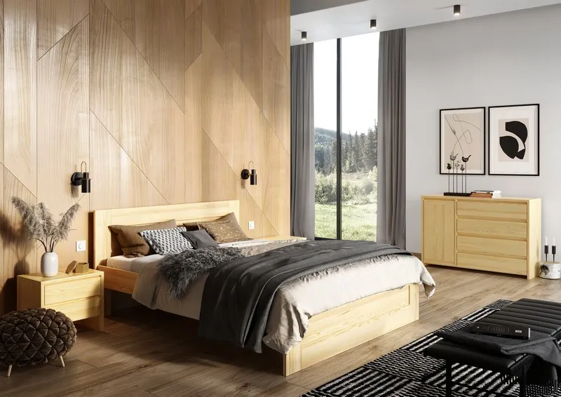 SN122 szafka nocna S50 W45 G35 sosna naturalny DREWMAX - 04153