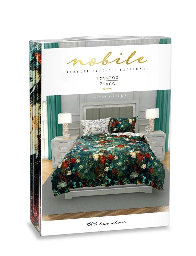 Pościel komplet NOBILE 012 160x200+2x70x80 satyna bawełaniana fotoprint wielokolorowy - FARO_31218