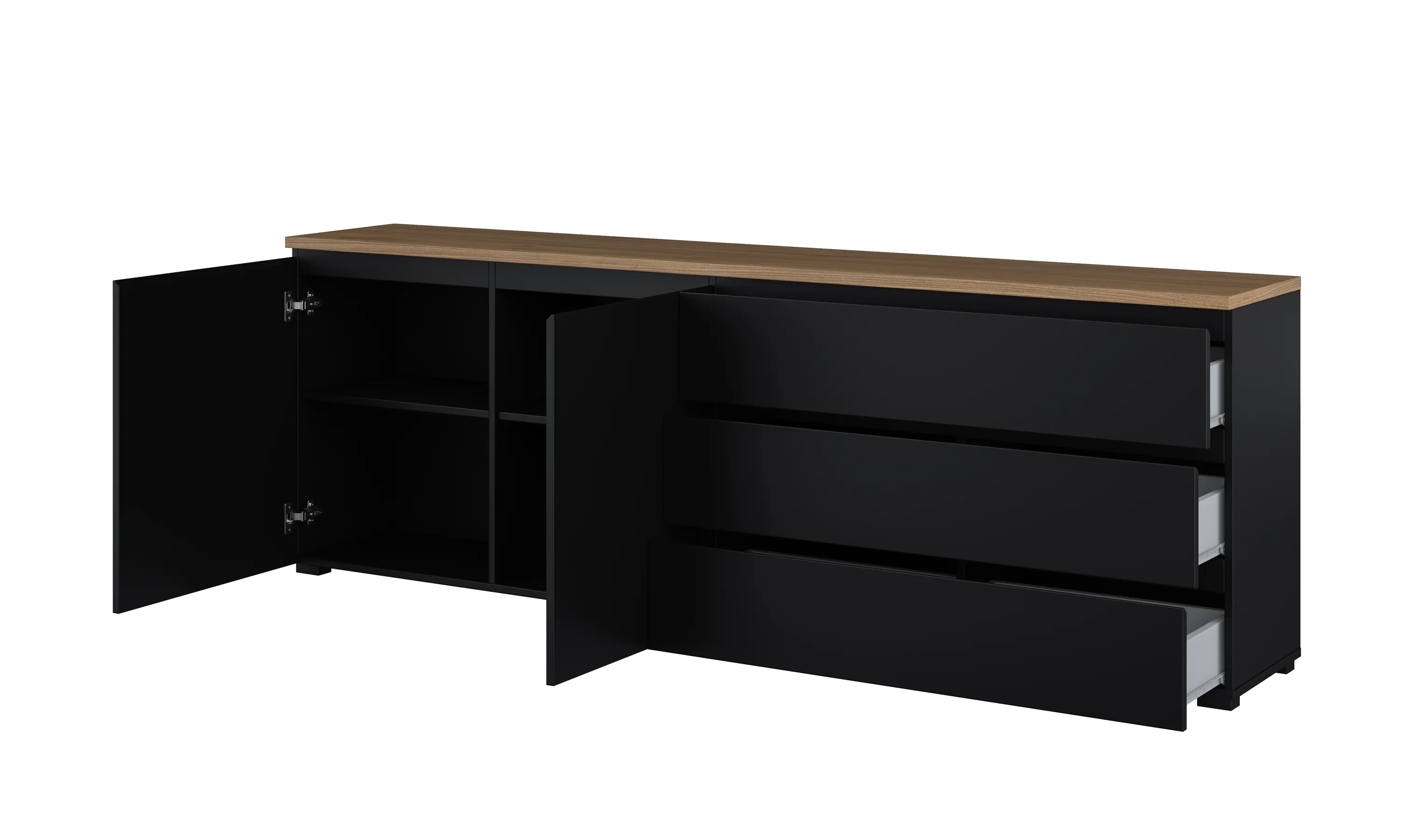 image kredens, szafka, meble, czarne, drewniana blat