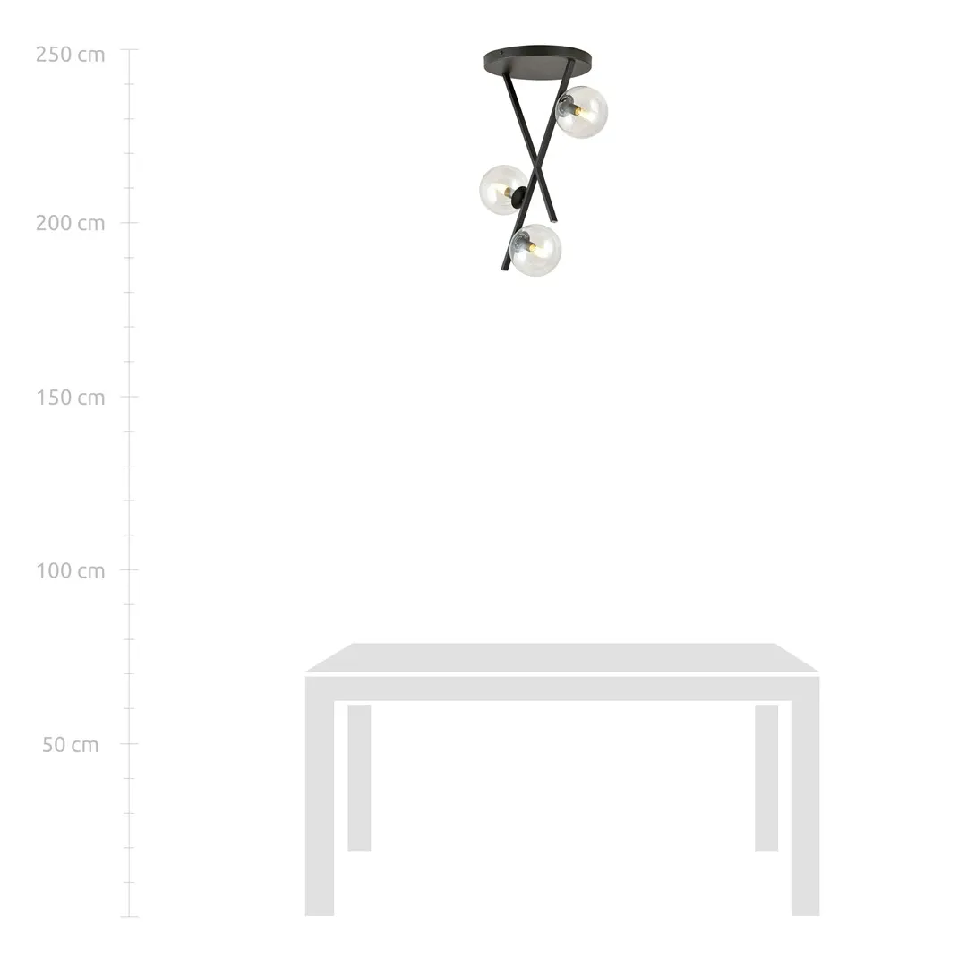 Żyrandol RIVER Czarny 1195/3 - 1195/3