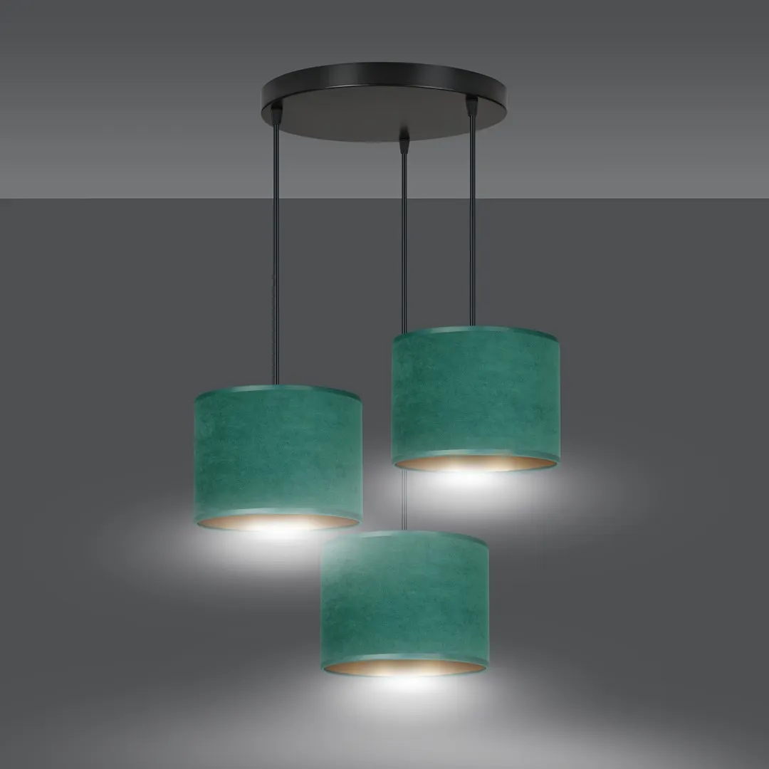 Lampa wisząca HILDE 3 PREM czarny zielony — zdjęcie 4