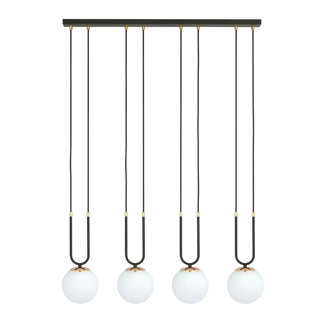 Lampa wisząca GLAM 4 czarny biały