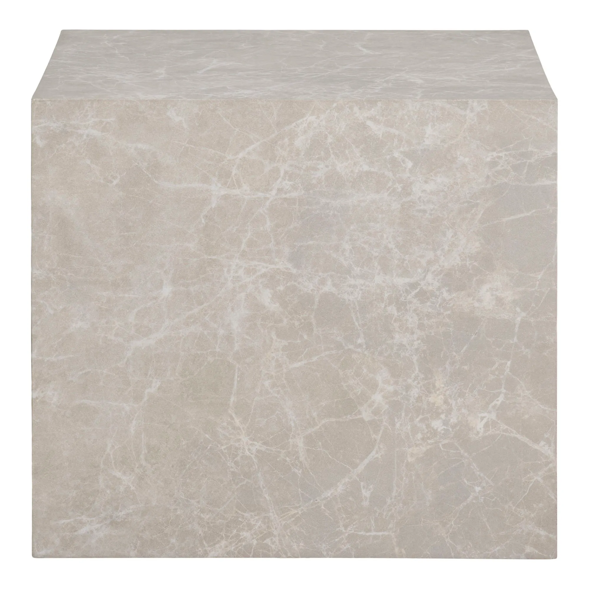 Stoliki kawowe PRAGUE (zestaw 2 sztuk: 42x42x37 - 50x50x42) - efekt marmuru, beżowy — zdjęcie 9