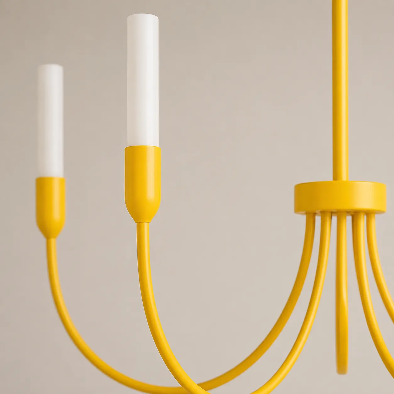 lampa, żyrandol, żółta, metalowy, dekoracyjny