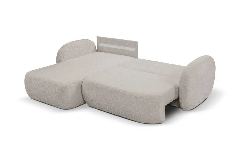 Narożnik rozkładany z pojemnikiem OLIO SICURIO 248 cm lewostronny jasnoszary - OLIO_NAR_SICURIO65_L