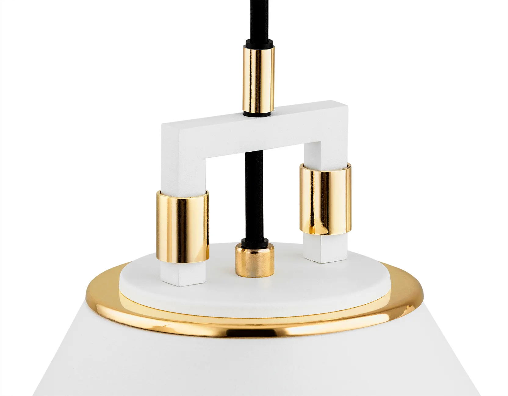 Lampa wisząca ORTE biały mosiądz z czarnym przewodem 105x28cm - 4914