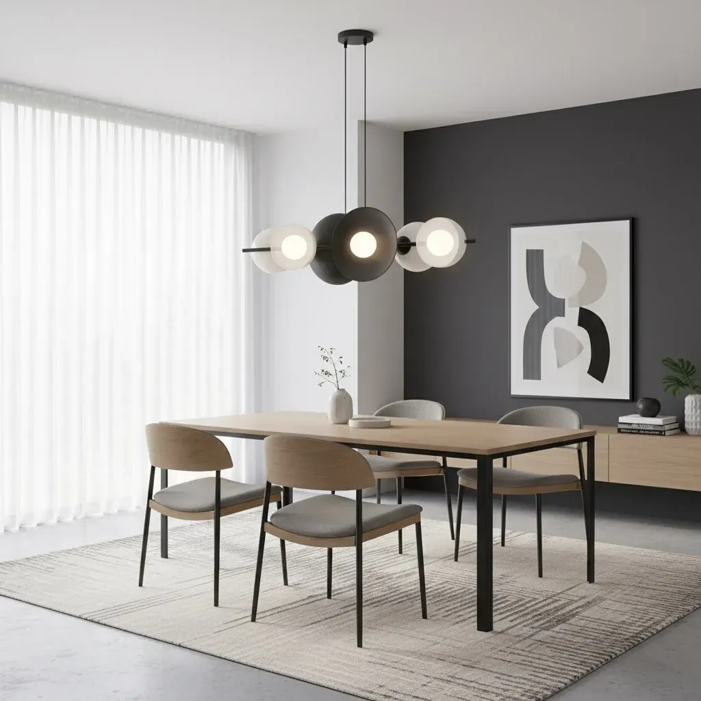 Lampa wisząca metalowa VOLUM 6 WHITE BL czarno - biała — zdjęcie 6