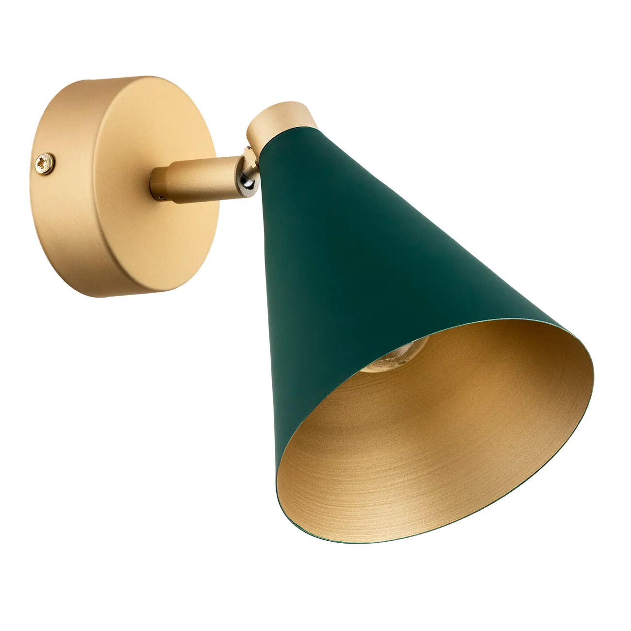 Kinkiet / Plafon LUCINDA metalowy złoty zielony regulowany 18x12cm - 8254