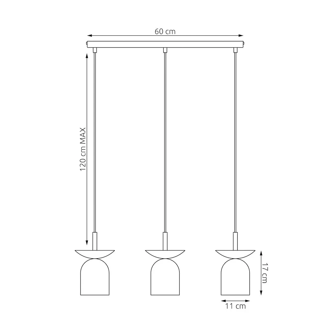 Lampa wisząca metalowa EGO 3 szara — zdjęcie 6