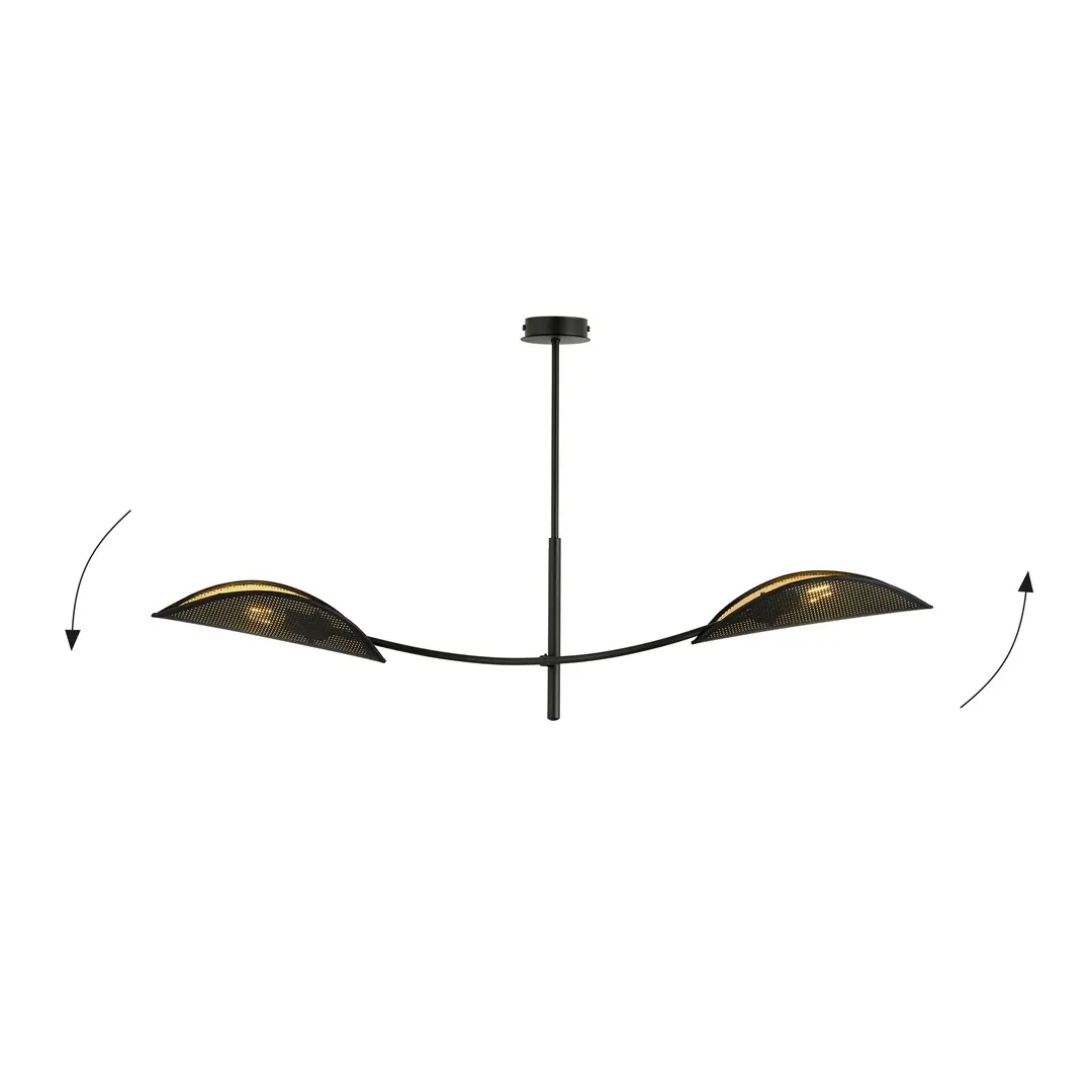 Lampa wisząca LOTUS 2 czarny złoty — zdjęcie 3