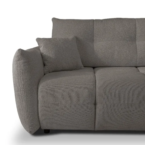 Narożnik rozkładany z pojemnikiem BASE SICURIO 257 cm L/P pikowany ciemnoszary - BASE_NAR_SICURIO75