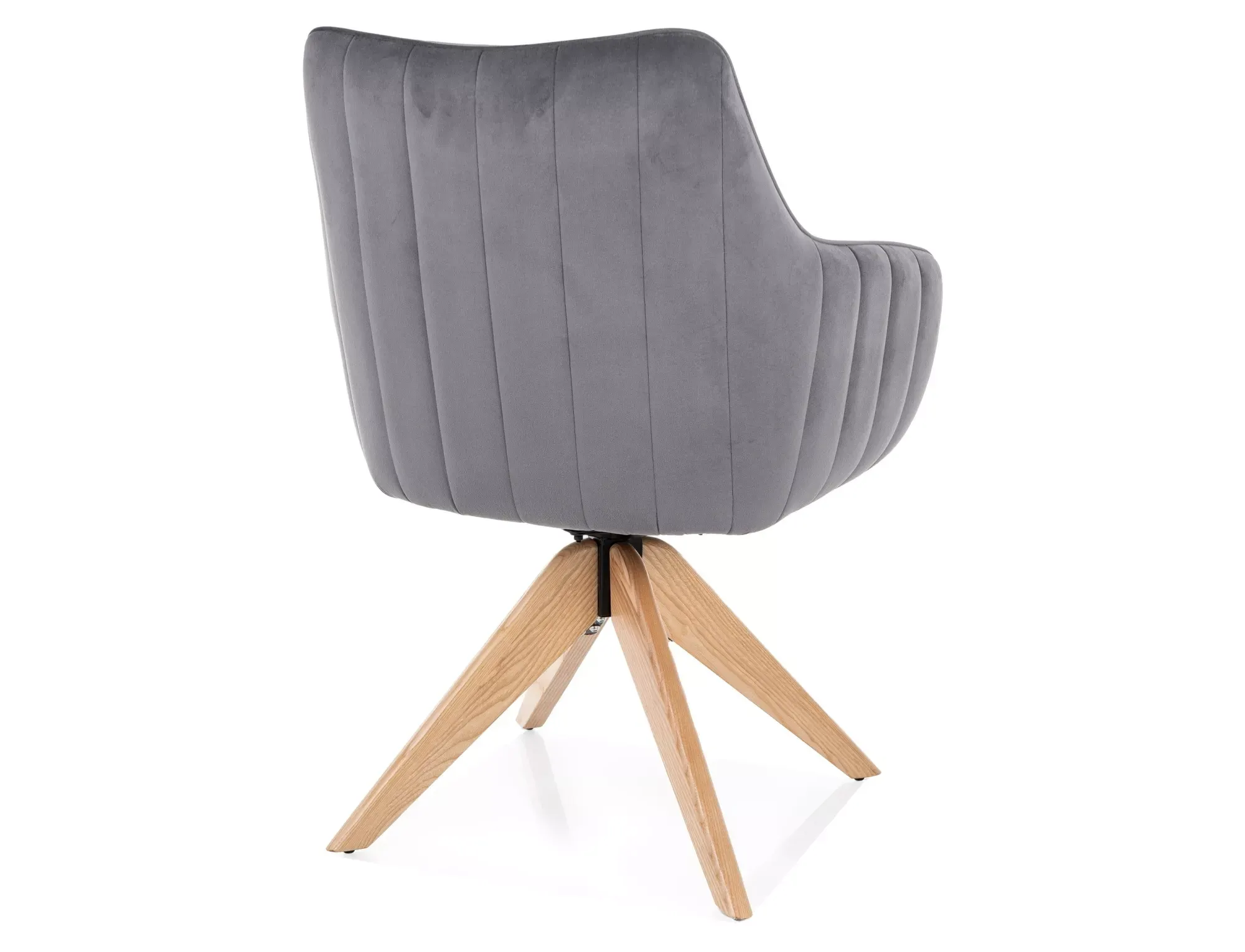 Krzesło obrotowe AZALIA D VELVET szare/drewniane nogi - AZALIADVDSZ