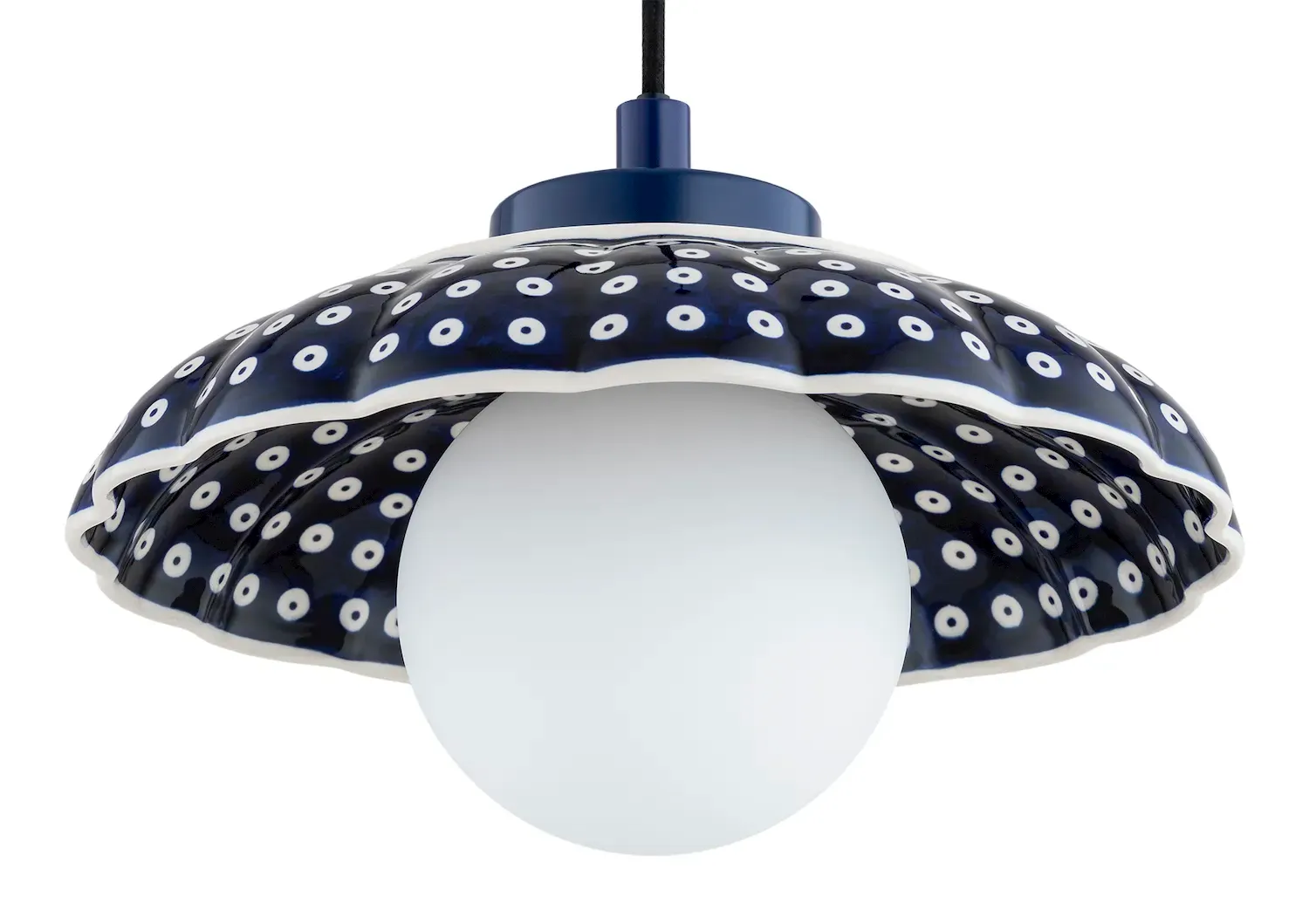 Lampa wisząca muszla BOLL ceramika bolesławiecka granatowy - 8948