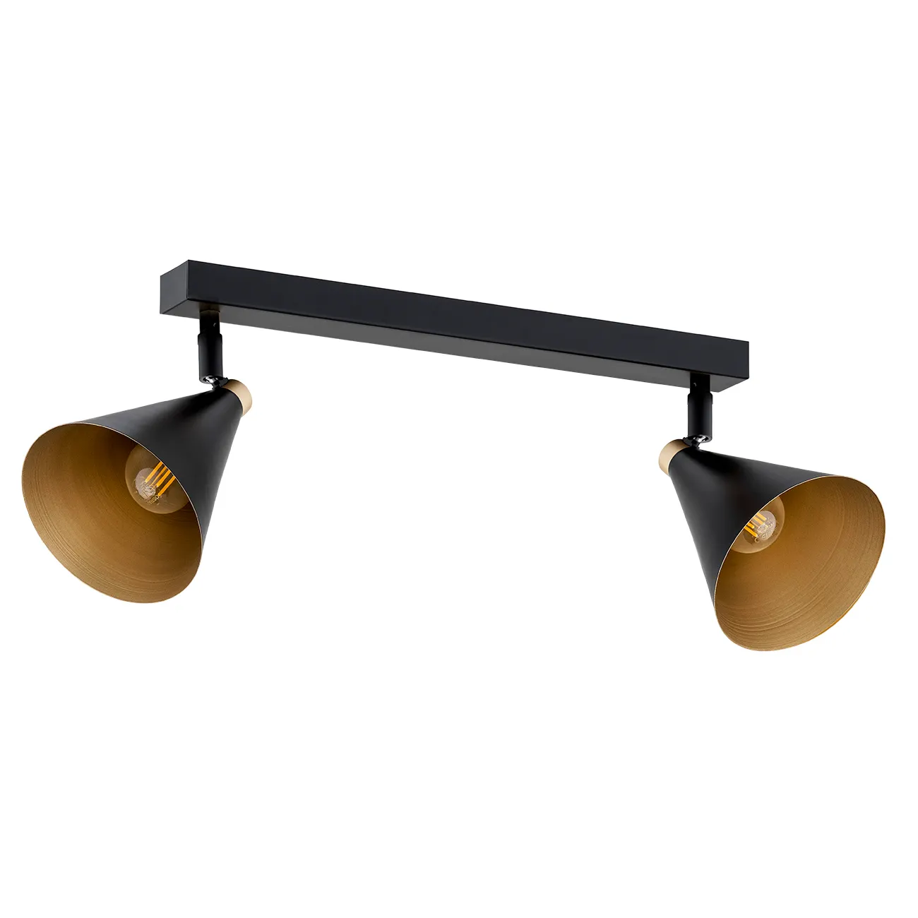 Plafon LUCINDA metalowy czarny ze złotymi elementami regulowany 63cm - 7170