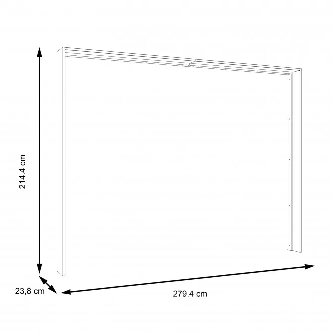 Listwa okalająca do szafy Forte SZ279,4 x W214,4 x G23,8 cm- czarna - PPT31011-Z13M