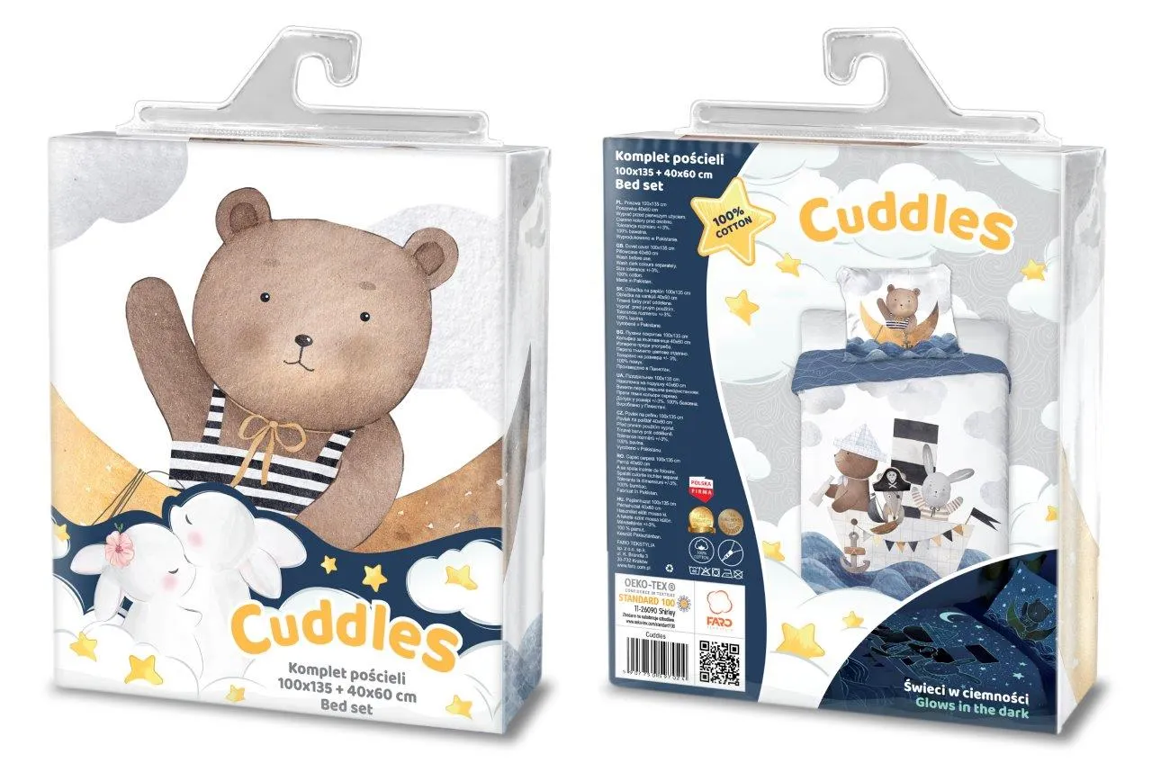 Pościel komplet dla dzieci PRZYTULAKI 025 bawełna 100X135+40X60 ŁÓDKA wielokolorowy - FARO_30441