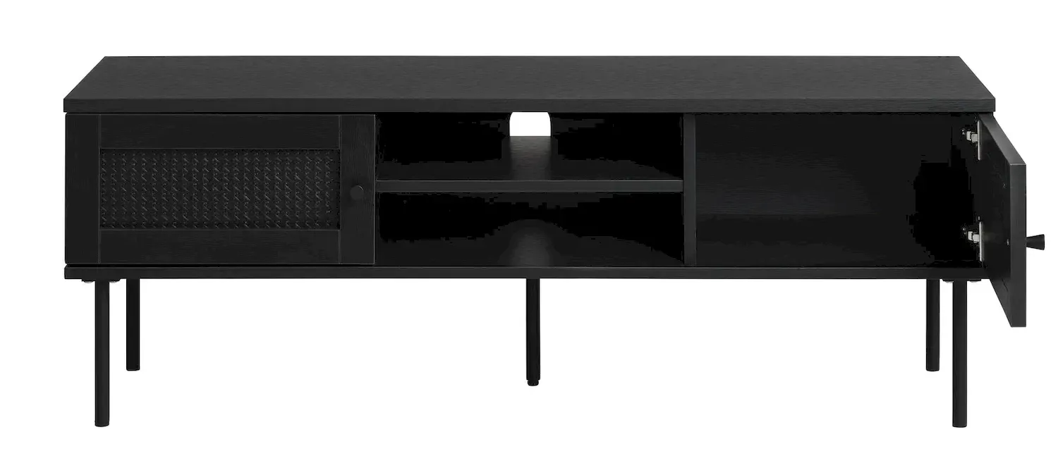 Szafka RTV 2-drzwiowa PENSACOLA z półkami czarna - UN_44641013