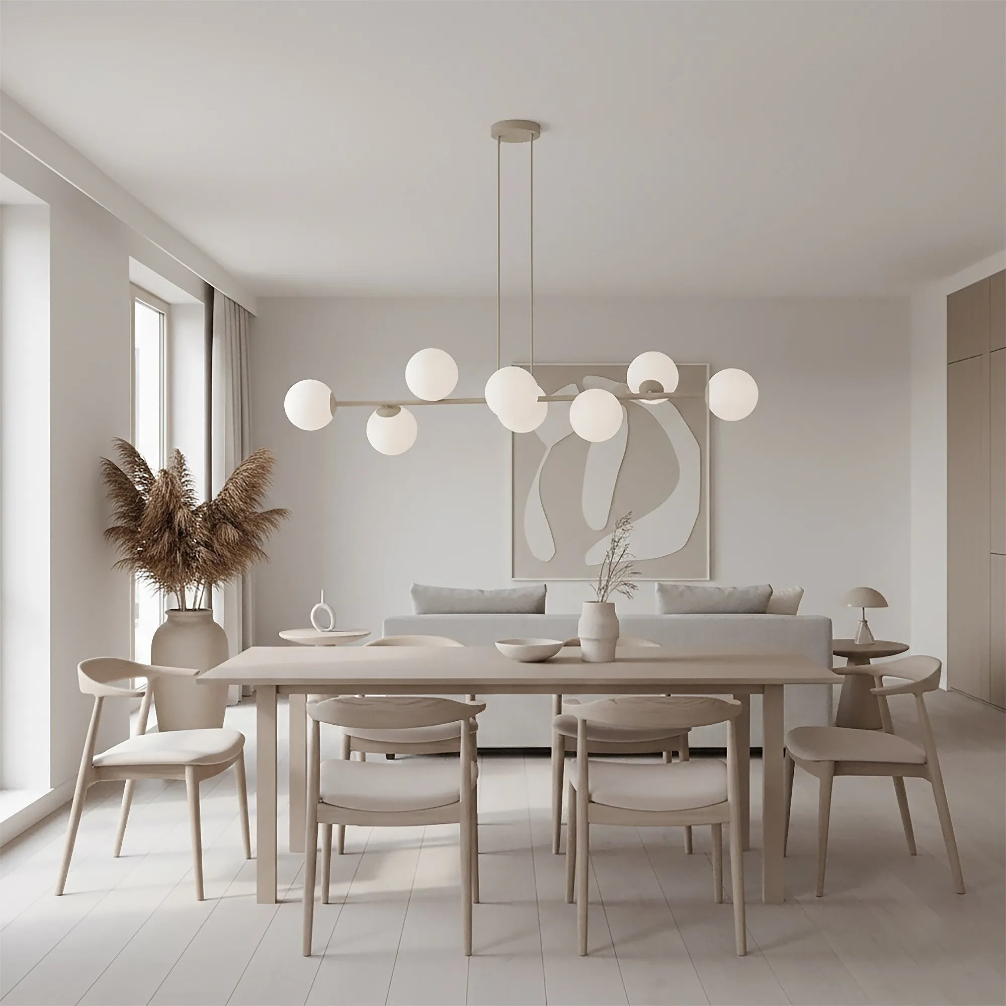 Lampa wisząca MAGNUS 8 GRAY OPAL beżowy biały - 1640/8