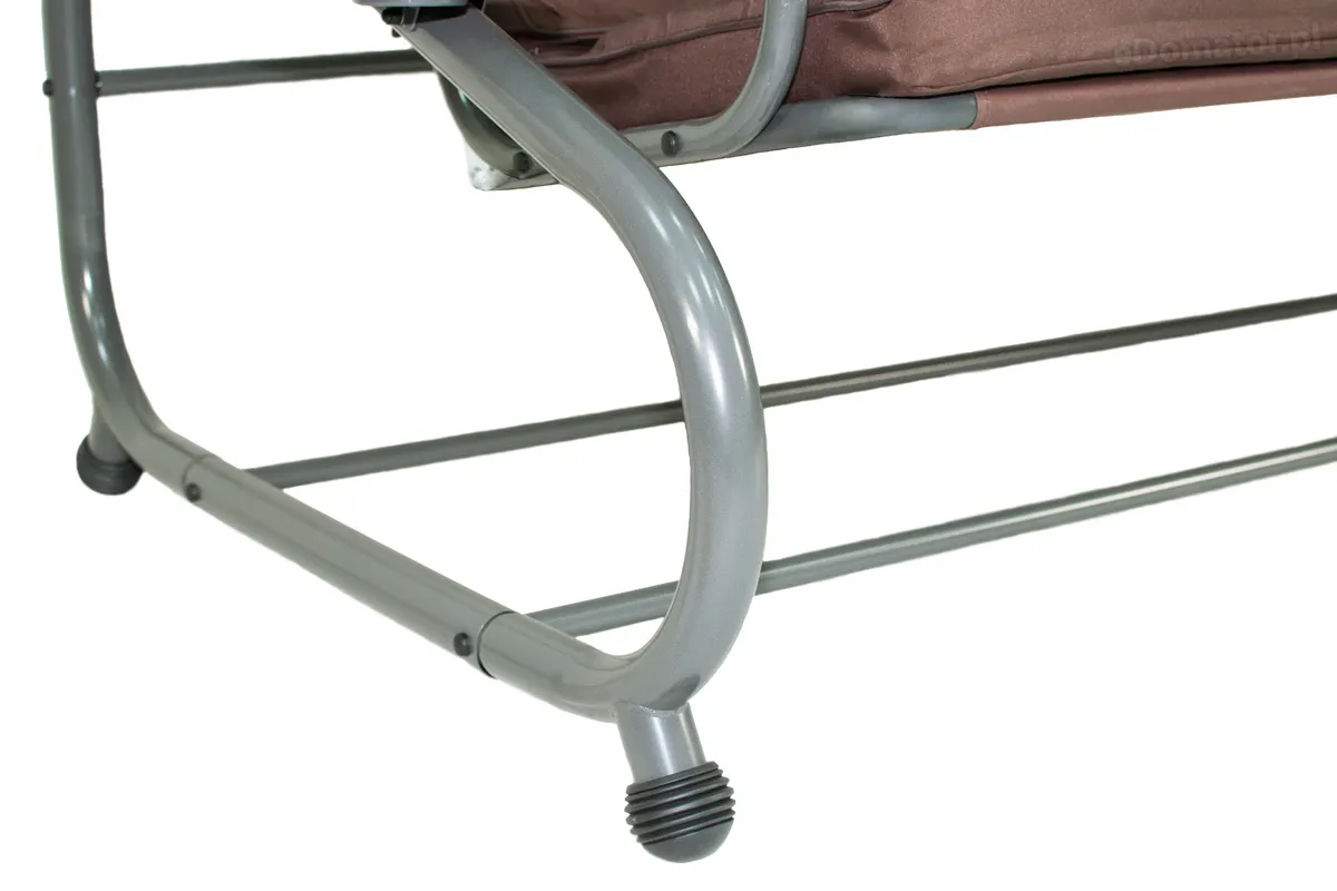 Huśtawka ogrodowa rozkładana GRACJA z regulowanym daszkiem 230 cm - brązowa - FE5906948100503